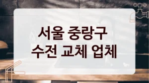 서울 중랑구 
수전 교체 업체