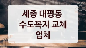 세종 대평동 
수도꼭지 교체 업체