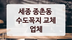세종 종촌동 
수도꼭지 교체 업체