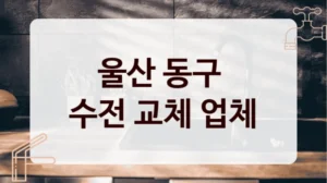 울산 동구 
수전 교체 업체