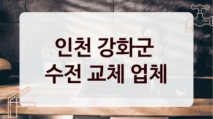 인천 강화군 
수전 교체 업체