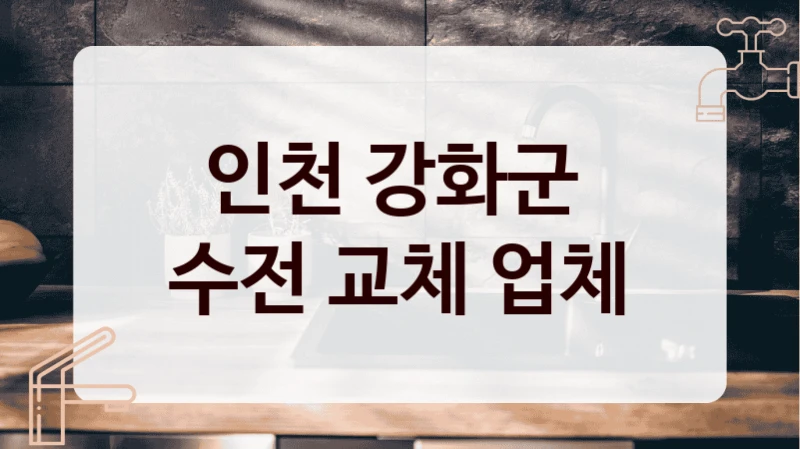 인천 강화군 
수전 교체 업체