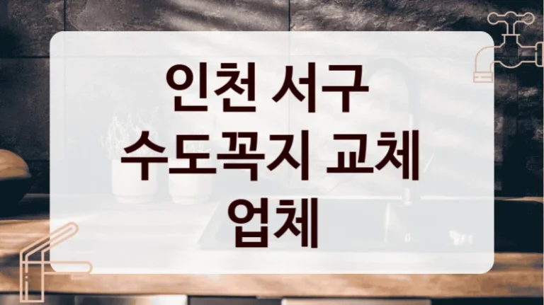 인천 서구 
수도꼭지 교체 업체
