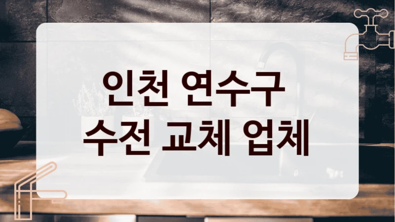 인천 연수구 
수전 교체 업체