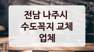 전남 나주시 
수도꼭지 교체 업체