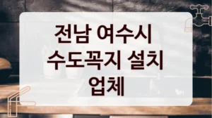 전남 여수시 
수도꼭지 설치 업체