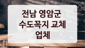 전남 영암군 
수도꼭지 교체 업체