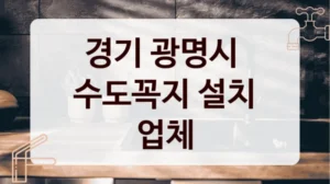 경기 광명시 
수도꼭지 설치 업체