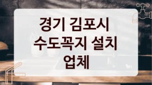 경기 김포시 
수도꼭지 설치 업체