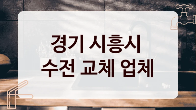 경기 시흥시 
수전 교체 업체