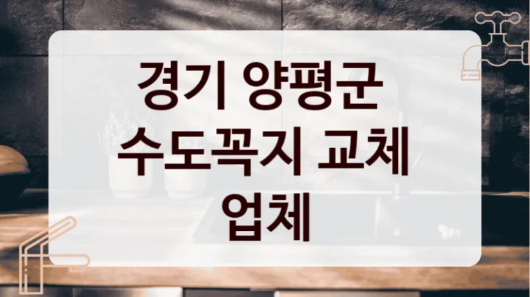 경기 양평군 
수도꼭지 교체 업체
