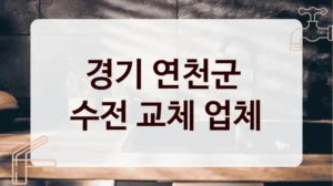 경기 연천군 
수전 교체 업체