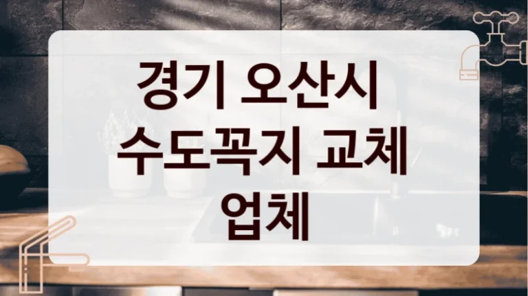 경기 오산시 
수도꼭지 교체 업체