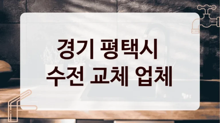 경기 평택시 
수전 교체 업체