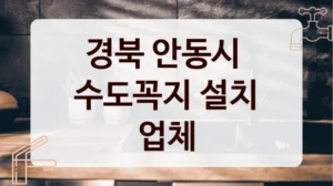 경북 안동시 
수도꼭지 설치 업체