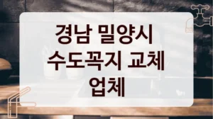 경남 밀양시 
수도꼭지 교체 업체