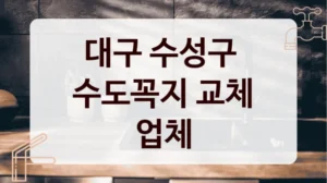 대구 수성구 
수도꼭지 교체 업체