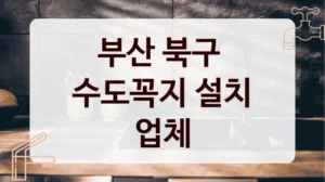 부산 북구 
수도꼭지 설치 업체