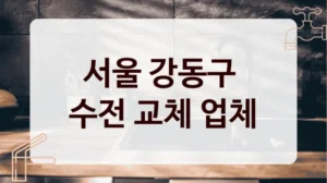 서울 강동구 
수전 교체 업체