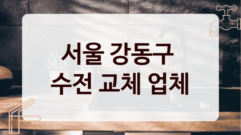 서울 강동구 
수전 교체 업체