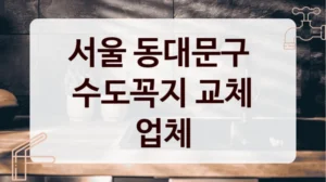 서울 동대문구 
수도꼭지 교체 업체