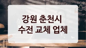 강원 춘천시 
수전 교체 업체