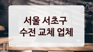 서울 서초구 
수전 교체 업체