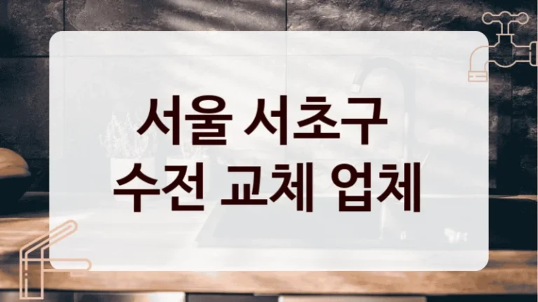 서울 서초구 
수전 교체 업체