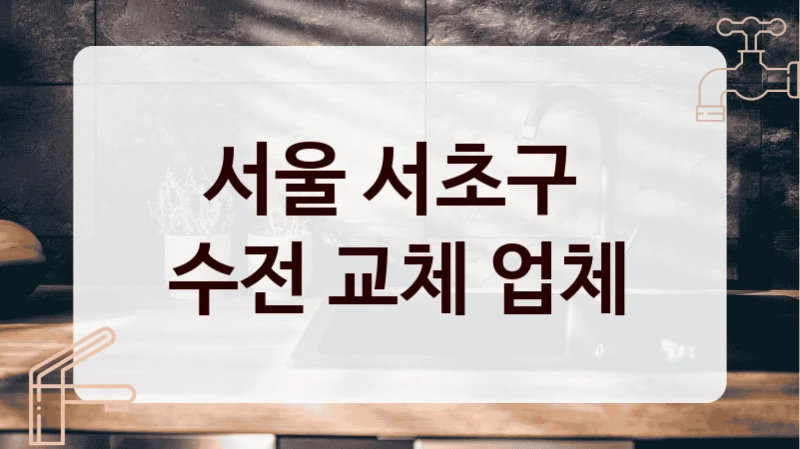 서울 서초구 
수전 교체 업체