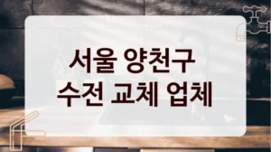 서울 양천구 
수전 교체 업체