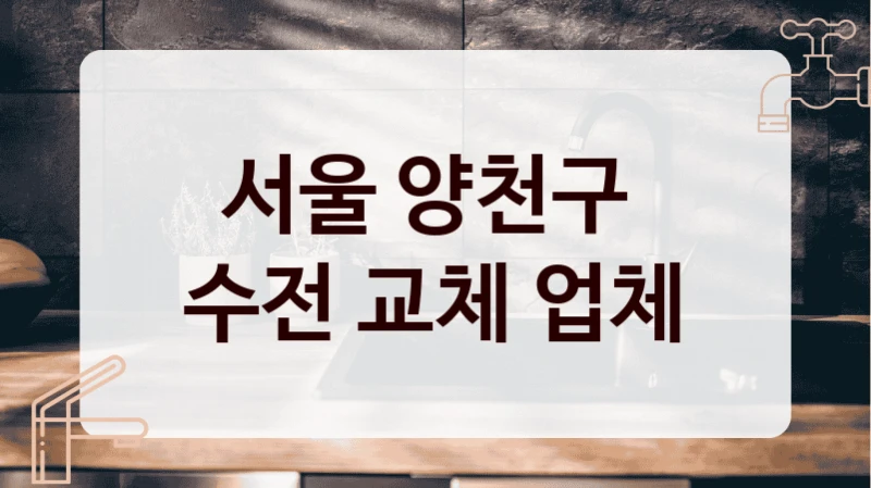 서울 양천구 
수전 교체 업체