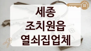 세종 조치원읍 열쇠집업체